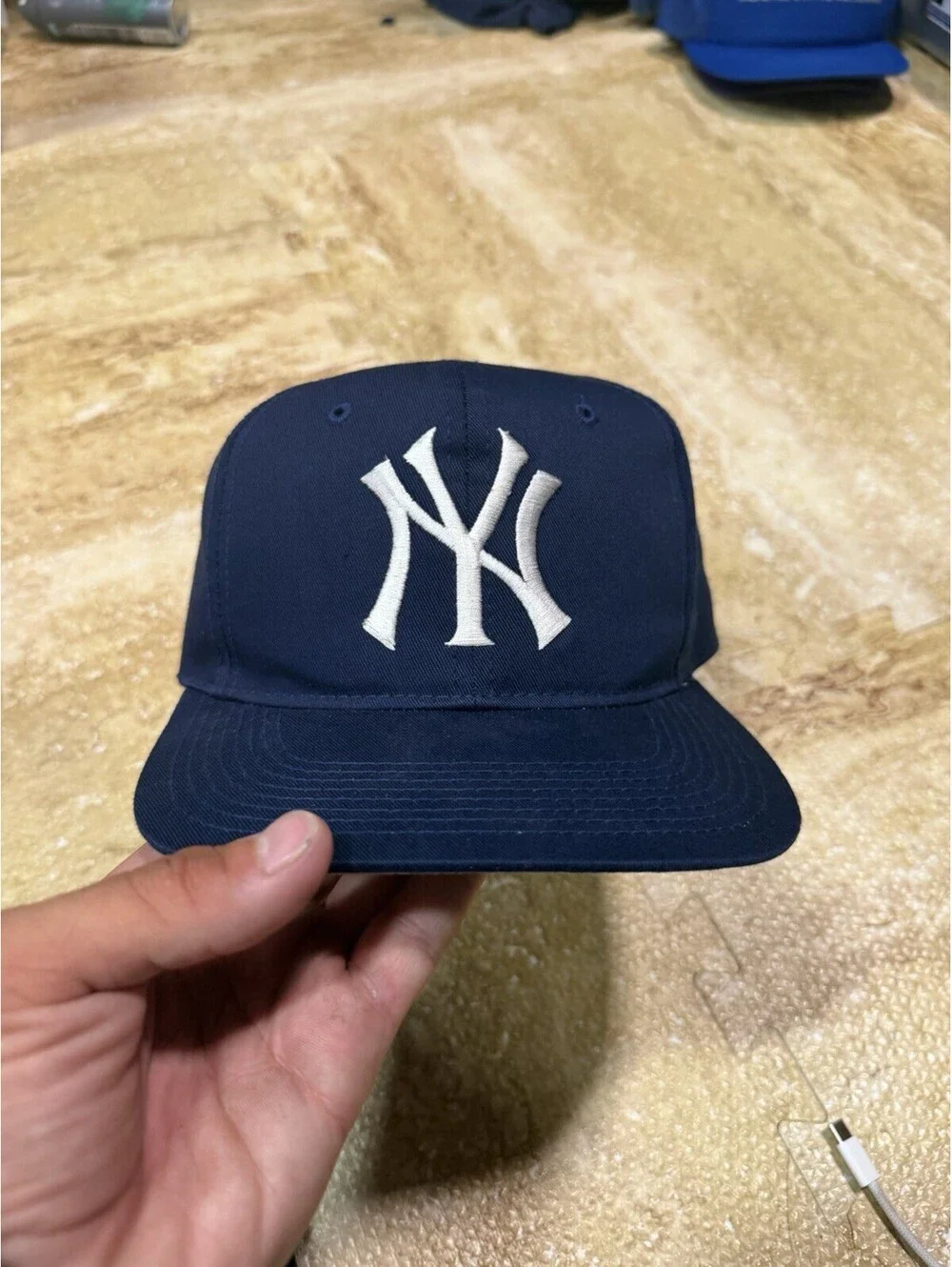 Vintage New York Yankees Snapback Hat Plain Logo Cap READ